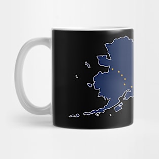 Alaska Flag State Outline AF (white) Mug